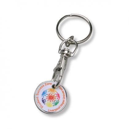 PRINTED TROLLEY COIN KEY RING E1414306