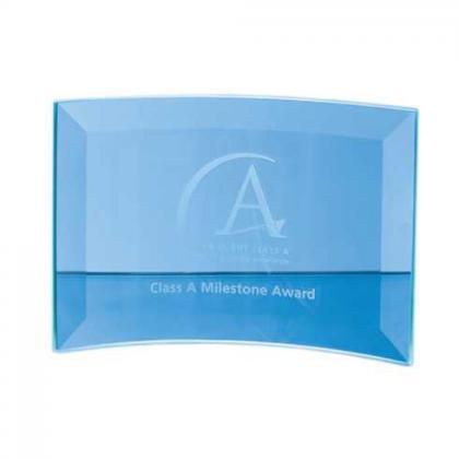 JADE GLASS BEVELLED CRESCENT 10xm x 14.5cm x 5mm E143805