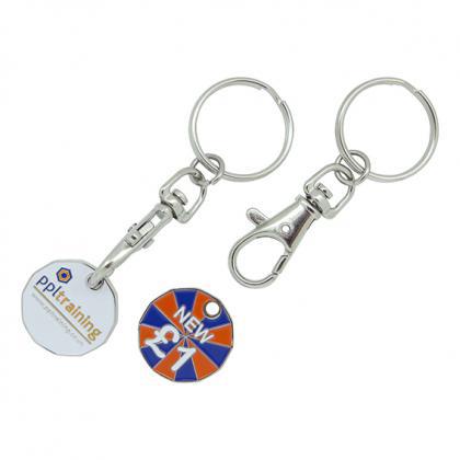 ENAMEL TROLLEY COIN KEY RING E1414313