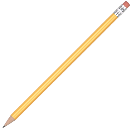 Standard Wooden Pencil with Pink Eraser - Yellow Unsharpened