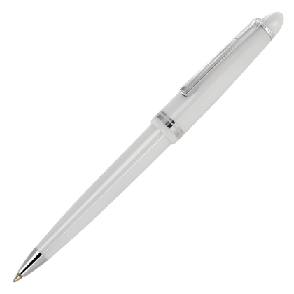 Alpine Chrome Ballpoint Pen - White - Silver Trim