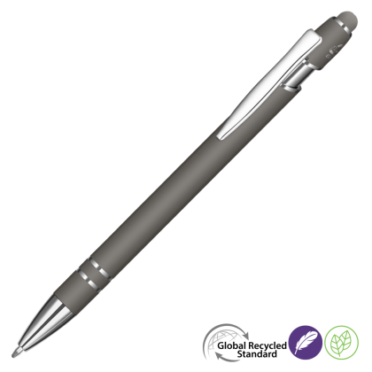 Astra-I Soft Feel GRS Recycled Metal Ballpoint Pen - Slate