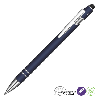 Astra-I Soft Feel GRS Recycled Metal Ballpoint Pen - Navy Blue