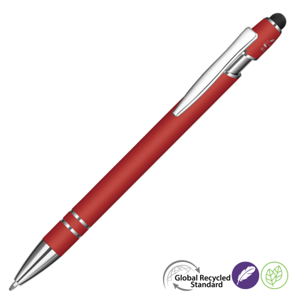 Astra-I Soft Feel GRS Recycled Metal Ballpoint Pen - Red