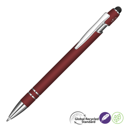 Astra-I Soft Feel GRS Recycled Metal Ballpoint Pen - Burgundy