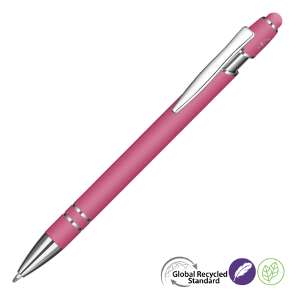 Astra-I Soft Feel GRS Recycled Metal Ballpoint Pen - Pink