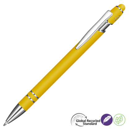 Astra-I Soft Feel GRS Recycled Metal Ballpoint Pen - Yellow