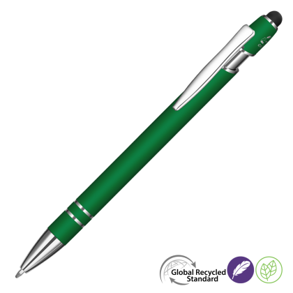 Astra-I Soft Feel GRS Recycled Metal Ballpoint Pen - Green