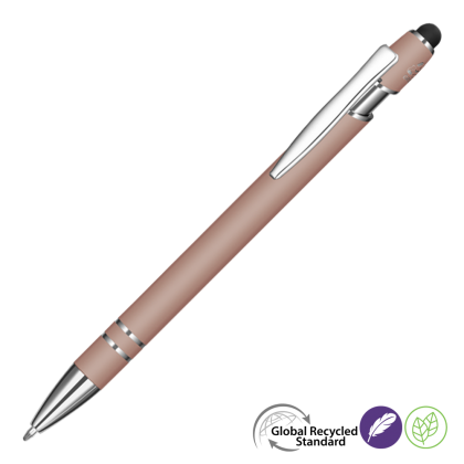 Astra-I Soft Feel GRS Recycled Metal Ballpoint Pen - Champagne