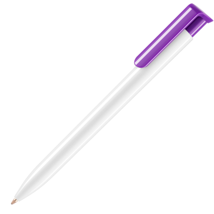 Absolute Extra Ballpoint Pen - White - Purple (Blue Ink)