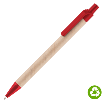 Biosense Recycled Paper Ballpoint Pen - Red