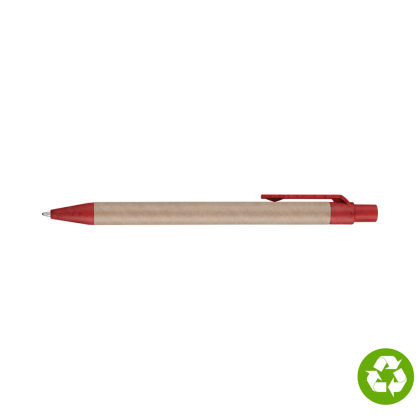 Biosense Recycled Paper Wheatstraw Ballpoint Pen - Red