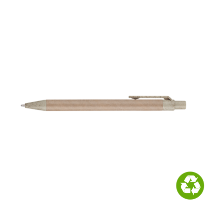 Biosense Recycled Paper Wheatstraw Ballpoint Pen - Natural