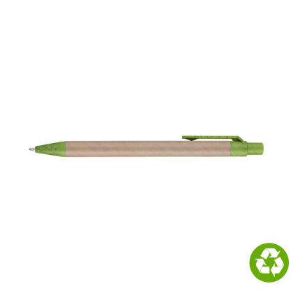 Biosense Recycled Paper Wheatstraw Ballpoint Pen - Green