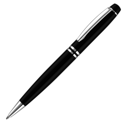 Churchill Metal Ballpoint Pen - Black - Silver