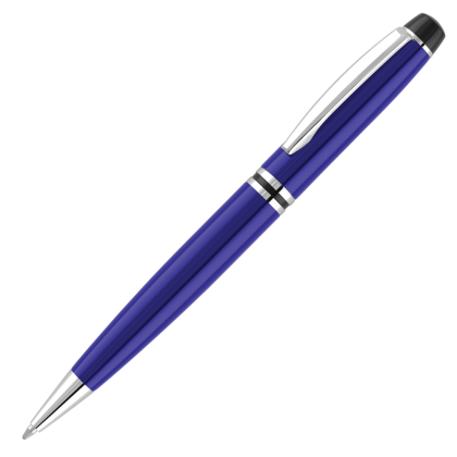 Churchill Metal Ballpoint Pen - Blue - Silver