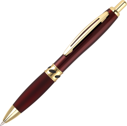 Contour Deco Oro Metal Ballpoint Pen - Red - Gold