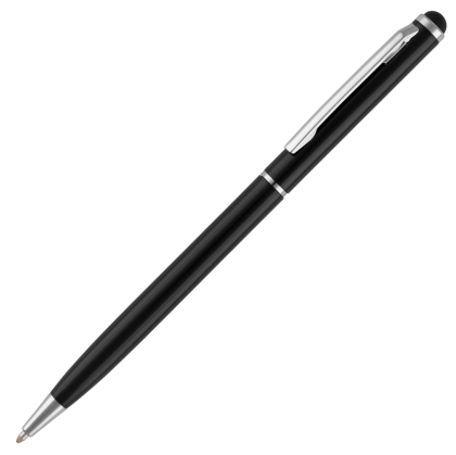 Cheviot-i Metal Ballpoint Pen With Stylus - Black - Silver