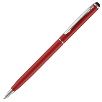 Cheviot-i Metal Ballpoint Pen With Stylus - Red - Silver