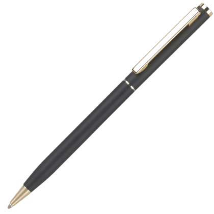 Cheviot Oro Metal Ballpoint Pen - Matt Black - Gold