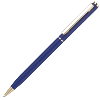 Cheviot Oro Metal Ballpoint Pen - Matt Blue - Gold