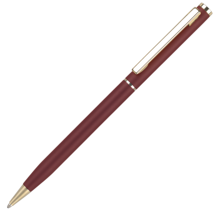 Cheviot Oro Metal Ballpoint Pen - Matt Burgundy - Gold