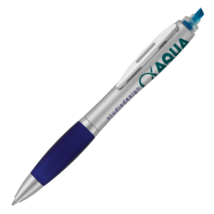 Contour Max Highlighter Ballpoint Pen - Silver - Blue