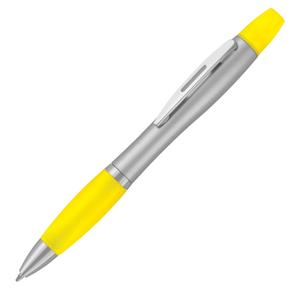 Contour Max Highlighter Ballpoint Pen - Silver - Yellow