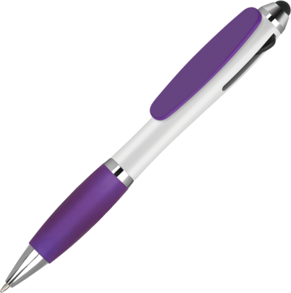 Contour Tricolour Ballpoint Pen with Stylus - Purple