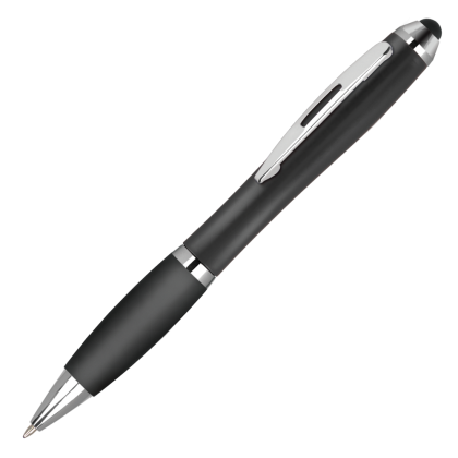 Contour-i Metallic Frost Ballpoint Pen with Stylus - Black