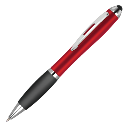 Contour-i Metallic Frost Ballpoint Pen with Stylus - Red