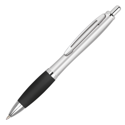 Contour Metal Ballpoint Pen - Silver - Black