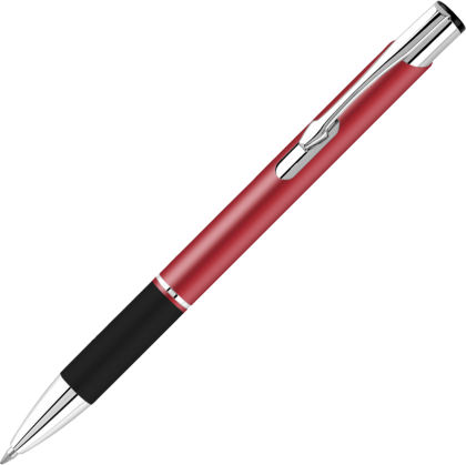 Electra Satin Grip Metal Ballpoint Pen - Red