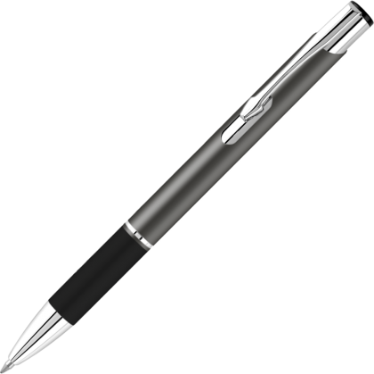 Electra Satin Grip Metal Ballpoint Pen - Gun Metal