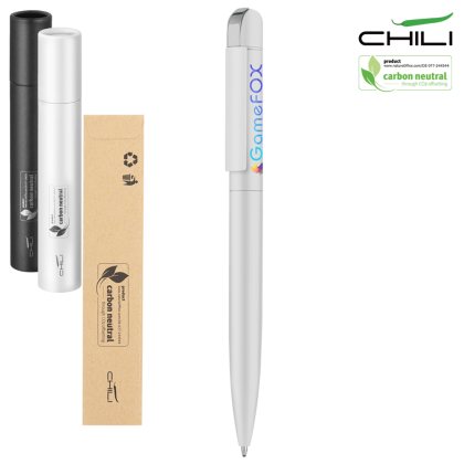 Folk Soft Feel Recycled Metal Ballpoint Pen by Chili - White