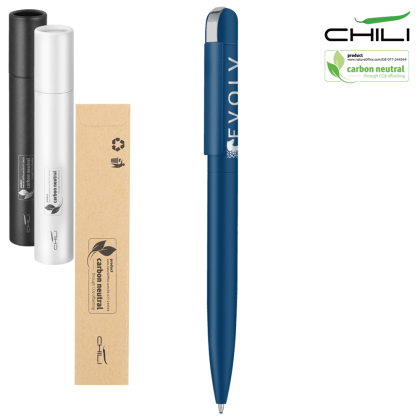 Folk Soft Feel Recycled Metal Ballpoint Pen by Chili - Blue