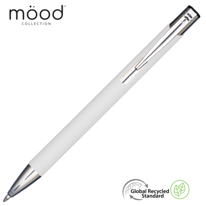 Mood GRS Recycled Soft feel Metal Ballpoint Pen - White