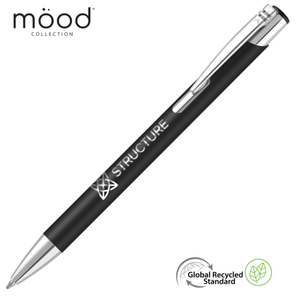 Mood GRS Recycled Soft feel Metal Ballpoint Pen - Black