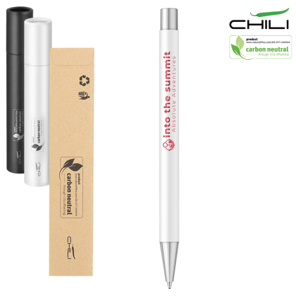 Par Metal Recycled Ballpoint Pen by Chili - White - Red Chrome Base Metal
