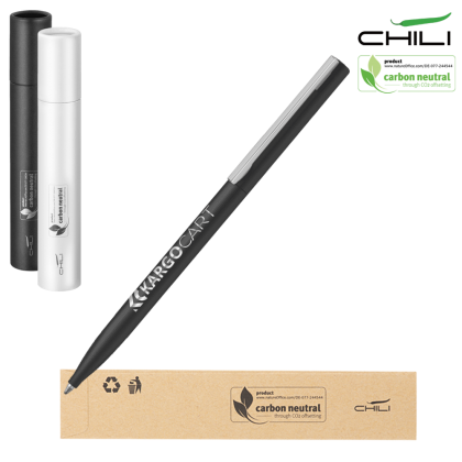 Sari Soft Feel Metal Recycled Ballpoint Pen by Chili - Silver