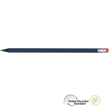 Supersaver GRS Recycled Pencil with Eraser - Blue - Black with Eraser