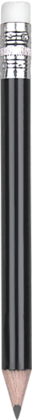Mini Wooden Pencil with Eraser - Black