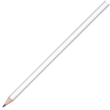 Standard Wooden Pencil with No Eraser - White