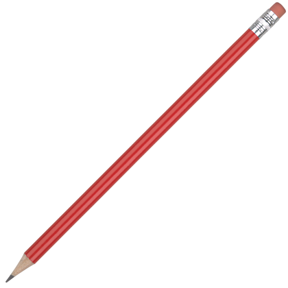 Standard Wooden Pencil with Pink Eraser - Red Unsharpened