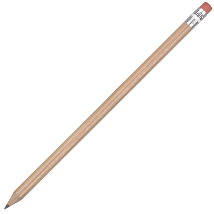Certified Sustainably Sourced Wooden Pencil with Pink Eraser - Natural