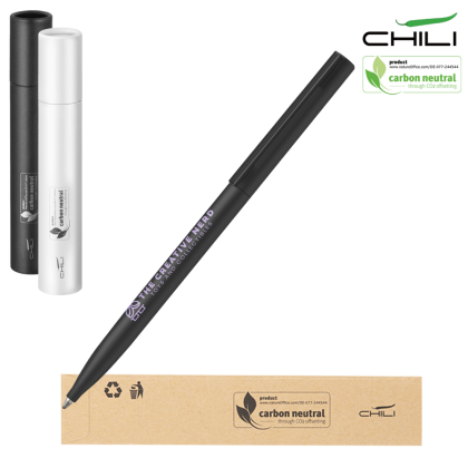 Sari Soft Feel Metal Recycled Ballpoint Pen by Chili - Black