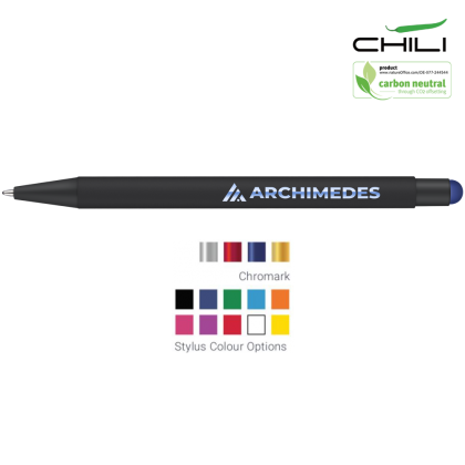 Recycled Par-i Noir Soft Feel Stylus Ballpoint Pen by Chili