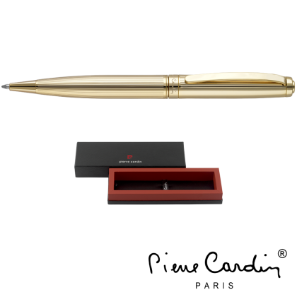 Pierre Cardin Lustrous Metal Ballpoint Pen - Gold with PB17 Box