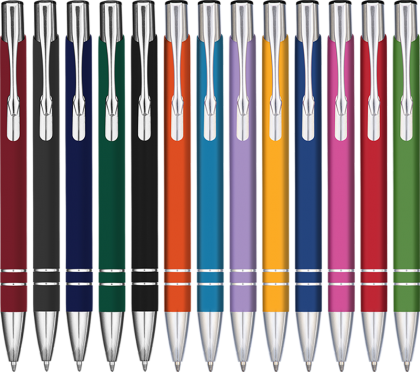 Electra Soft Feel Metal Ballpoint Pen (Blue Ink)
