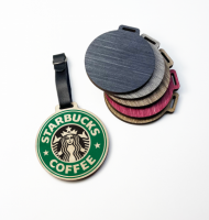 ROUND WOODEN PLY GOLF BAG TAG